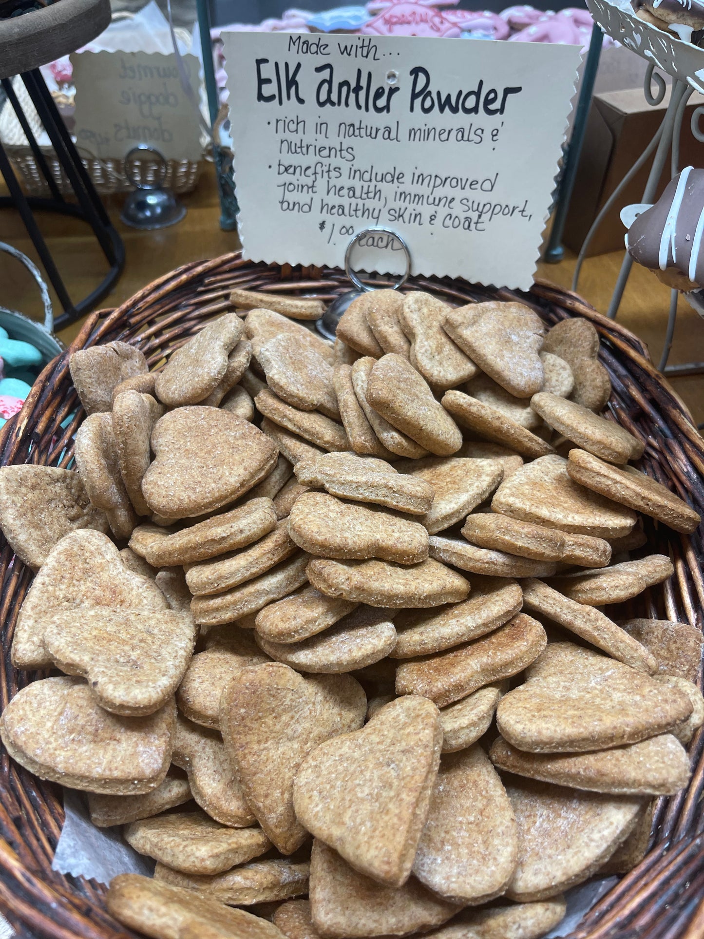 Antler Powder Hearts - homemade dog treat