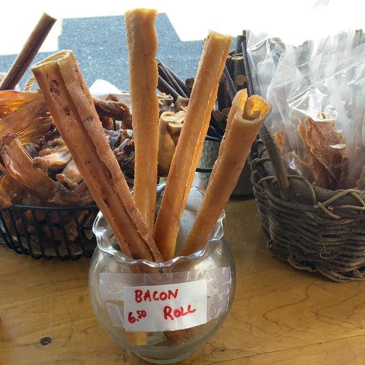 Bacon / Pork Roll - 10" - dog treat/chew
