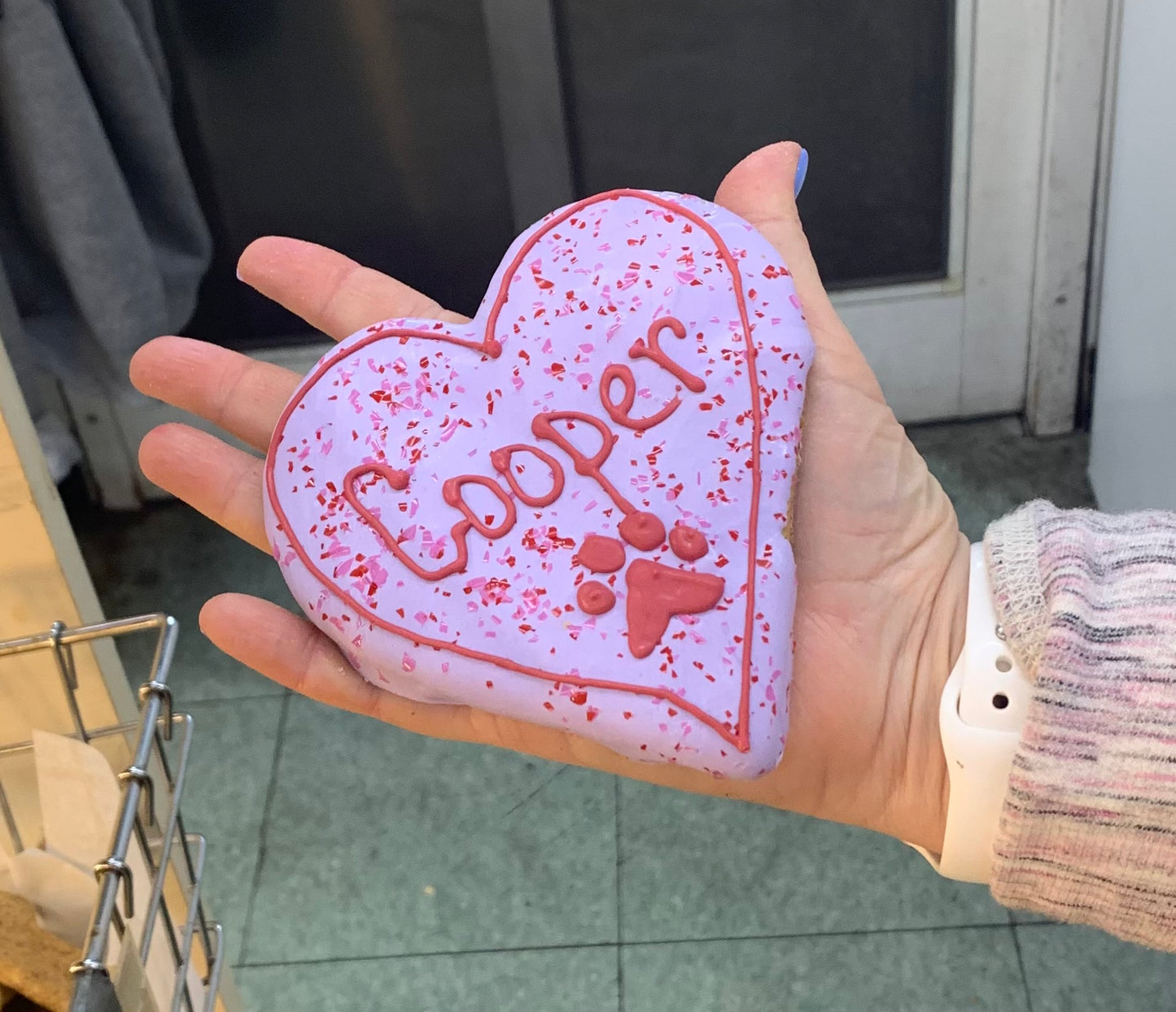 Custom - personalized - Valentine Heart /  dog treat