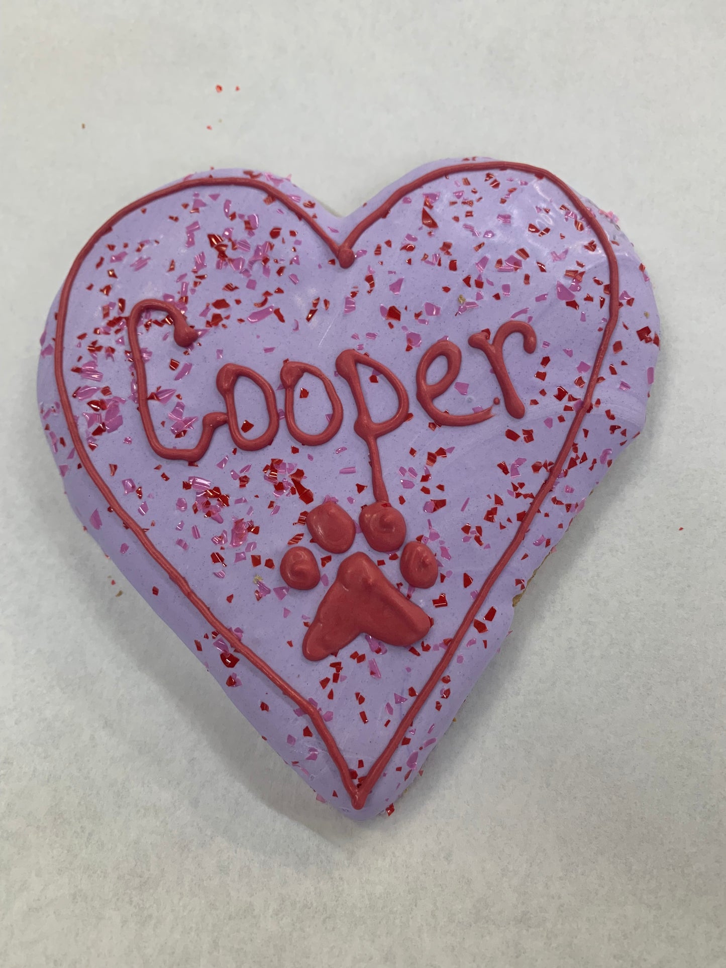 Custom - personalized - Valentine Heart /  dog treat